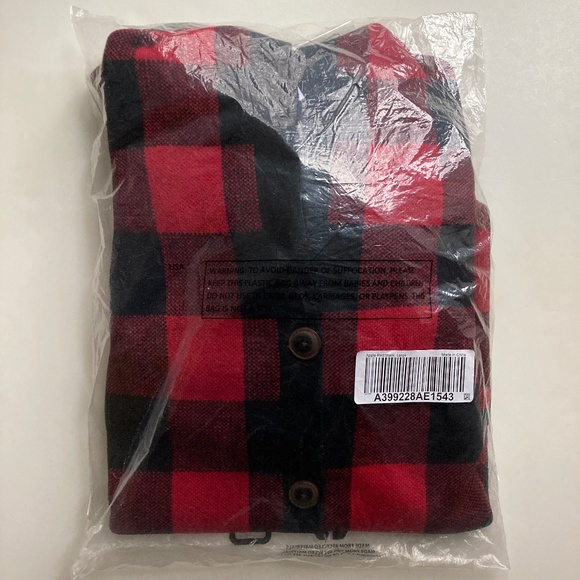 Denim & Co. Hooded Jacquard Sweater Knit Cardigan/Apple Red & Black/L/NEW! - Picture 5 of 6